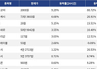 [코인시황] 밈코어 9.29% 상승, Gram (prev. Toncoin) 9.08% 하락