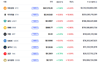 [시총 톱 코인 10] 비트코인 시총 1.7조 달러 유지…이더리움·XRP 등 주요 코인 강보합