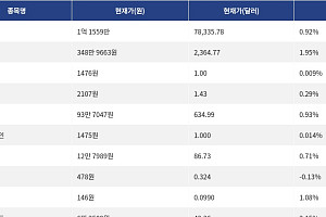 [시총 톱 코인 10] 비트코인 0.92% 상승... 이더리움 1.95% 상승, 리플 0.29% 상승
