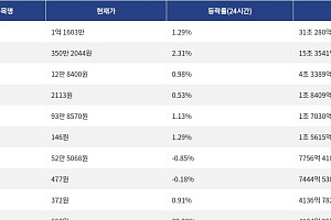[거래량 톱 코인 10] 비트코인 1억 1603만 원, 이더리움 350만 2044원