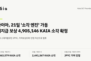 카이아, 490만 KAIA 소각 확정…21일부터 JPYC 기여보상 인정