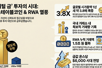 금값 고공행진에 ‘디지털 금’ 부상…'금 스테이블코인·RWA' 거래량 폭증
