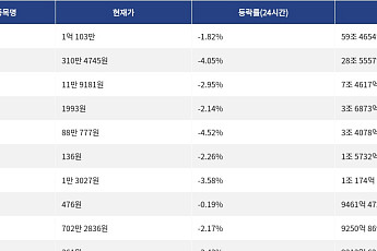 [거래량 톱 코인 10] 비트코인 1억 103만, 이더리움 310만 4745원