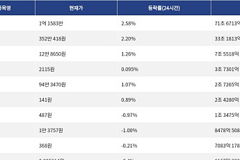 [거래량 톱 코인 10] 비트코인 1억 1583만, 이더리움 352만 418원