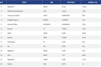 [인기 검색 코인 톱15] 밈코인 급등과 대형 레이어1 동시 부각…Dogecoin·Solana·SkyAI 주목