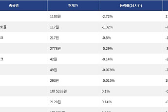 [하락 코인 10] 사이렌 -2.72% 하락, 스카이 프로토콜 -1.32% 약세