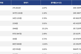 [거래량 톱 코인 10] 비트코인 1억 2031만, 이더리움 347만 2182원