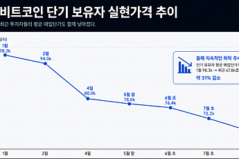 비트코인 ‘평균 매입단가’ 9.83만→6.78만달러…저가 손바뀜에 31% 하락