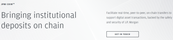 ▲JP모건의 예금형 토큰(JPM Coin): 기관 예금을 온체인에서 실시간으로 이전하는 솔루션을 소개하는 공식 화면 (사진제공=JP Morgan 홈페이지)