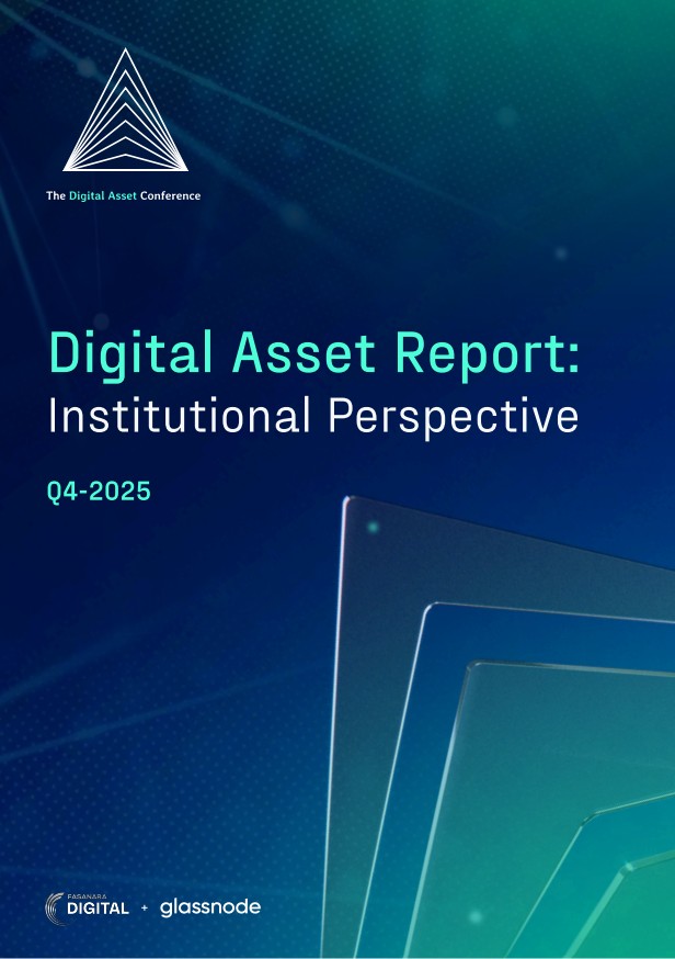 ▲파사나라디지털(Fasanara Digital)·글래스노드(Glassnode)가 공동 발간한 ‘Digital Asset Report: Institutional Perspective(Q4-2025)’ 표지. 이번 보고서는 2025년 디지털자산 시장의 기관 수요 확대와 구조적 변화를 종합적으로 담았다. (출처=글래스노드(Glassnode))