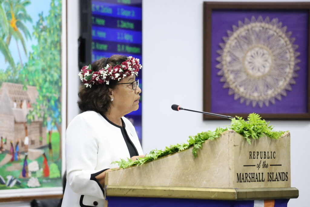 ▲힐다 하이네 마셜제도 대통령 (사진=마셜제도 공식 외교 홈페이지)
