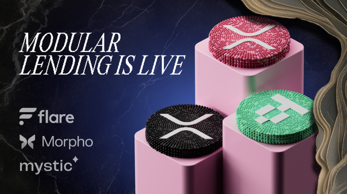 ▲플레어 네트워크가 모포·미스틱과의 통합을 통해 XRP 기반 모듈형 렌딩 인프라를 가동했음을 알리는 공식 이미지 (사진제공=플레어 네트워크(Flare Network))