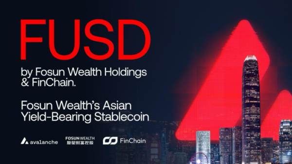 ▲포선 웰스와 핀체인이 아발란체 네트워크 기반 수익형 RWA 스테이블코인 ‘FUSD’ 출시를 발표하며 공개한 이미지. 아시아 기관 자산의 온체인 유동성 확대 전략을 담고 있다. (사진=포선 웰스·핀체인·아발란체)