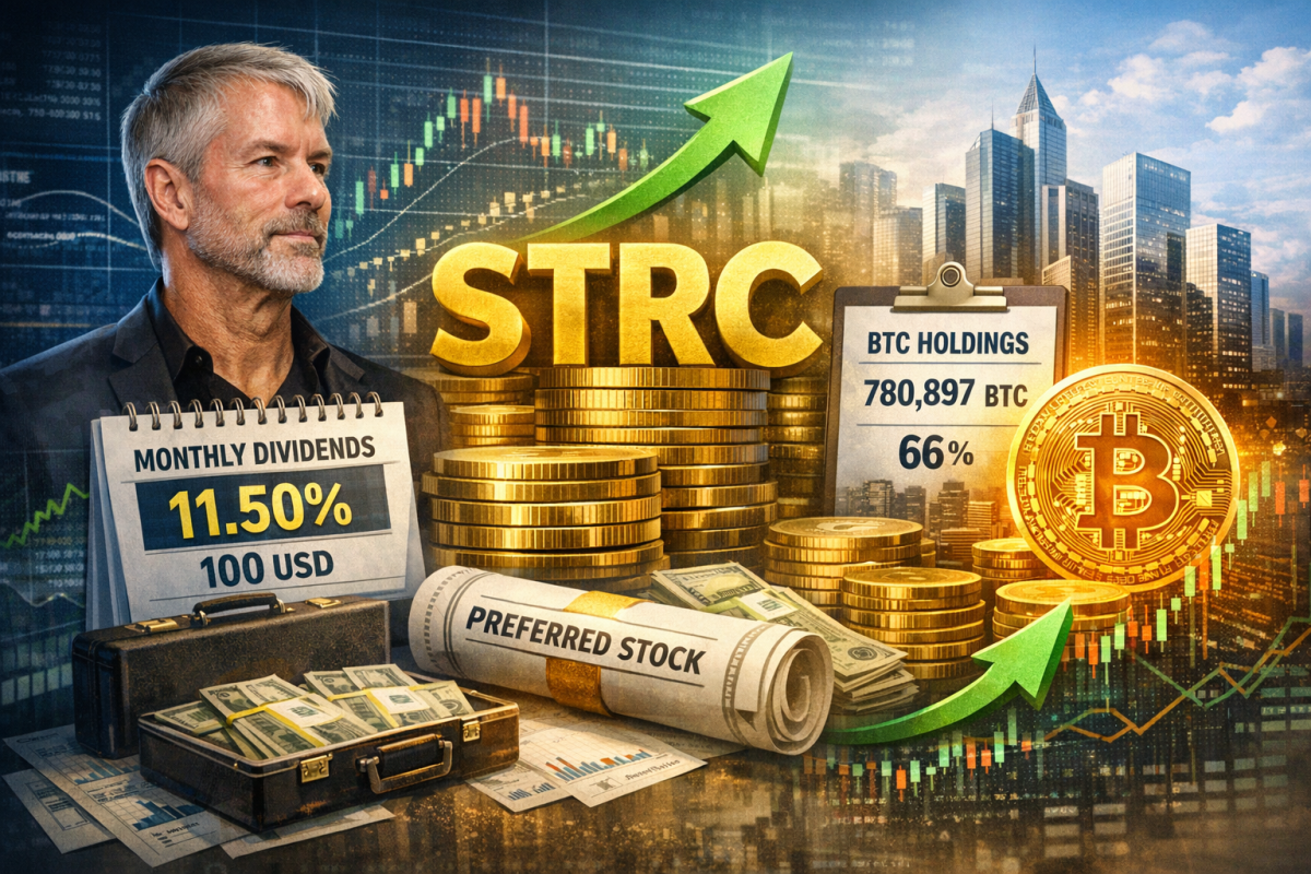 ▲마이클 세일러 스트레티지 회장과 STRC, 비트코인 보유 현황을 형상화한 이미지 (챗GPT)