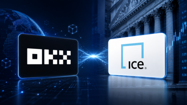 ▲OKX와 인터컨티넨털 익스체인지(ICE)가 합작법인 설립을 추진하며 전통 금융과 디지털 자산 시장 연결에 나선다. (챗GPT)