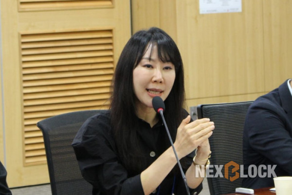▲뮤직카우 정현경 의장은 ‘K-금융&문화산업 활성화시킬 킬러 전략: 음악증권 – 글로벌 K팝 팬덤을 K-금융 투자자로’를 주제로 발제했다 (사진=염현주 기자)