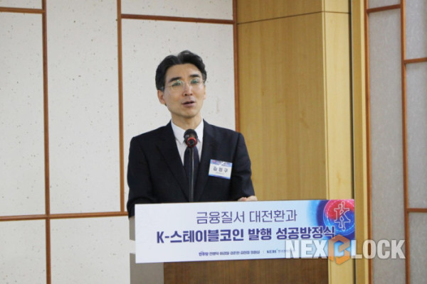 ▲한양대 파이낸스경영학과 강형구 교수는 ‘원화 스테이블코인 발행 성공전략’을 주제로 발제했다